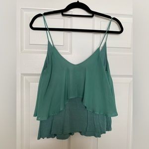 Anthropologie Sparkle&Fade Women’s Green Swing Tank
